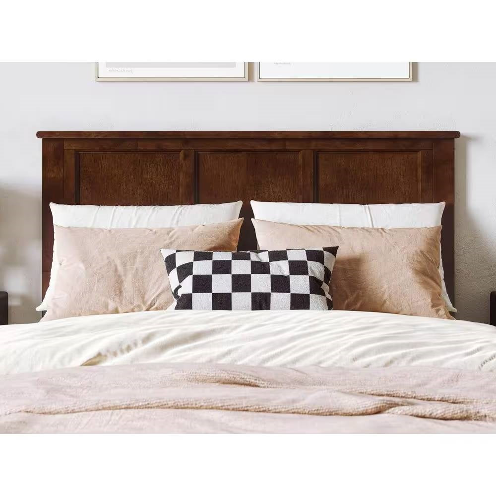 Full size Traditional Style Headboard in Walnut Wood Finish — Chic Home-Decor
