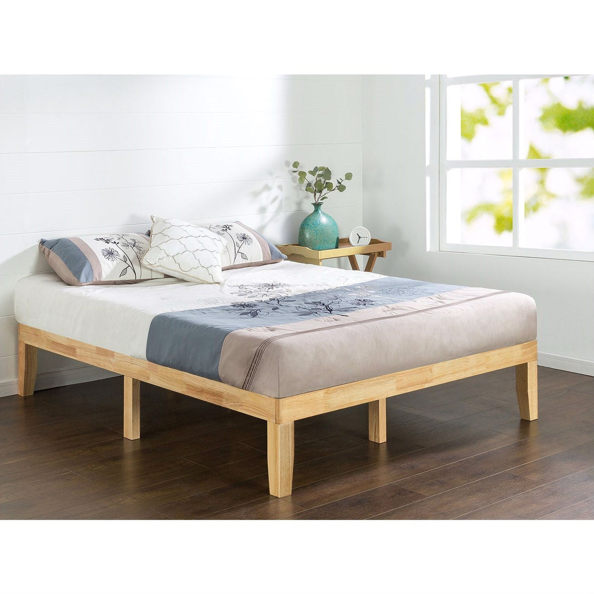Solid Wood Platform Bed Frame in Natural Finish – Full
