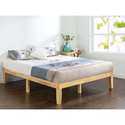 Solid Wood Platform Bed Frame in Natural Finish – Full