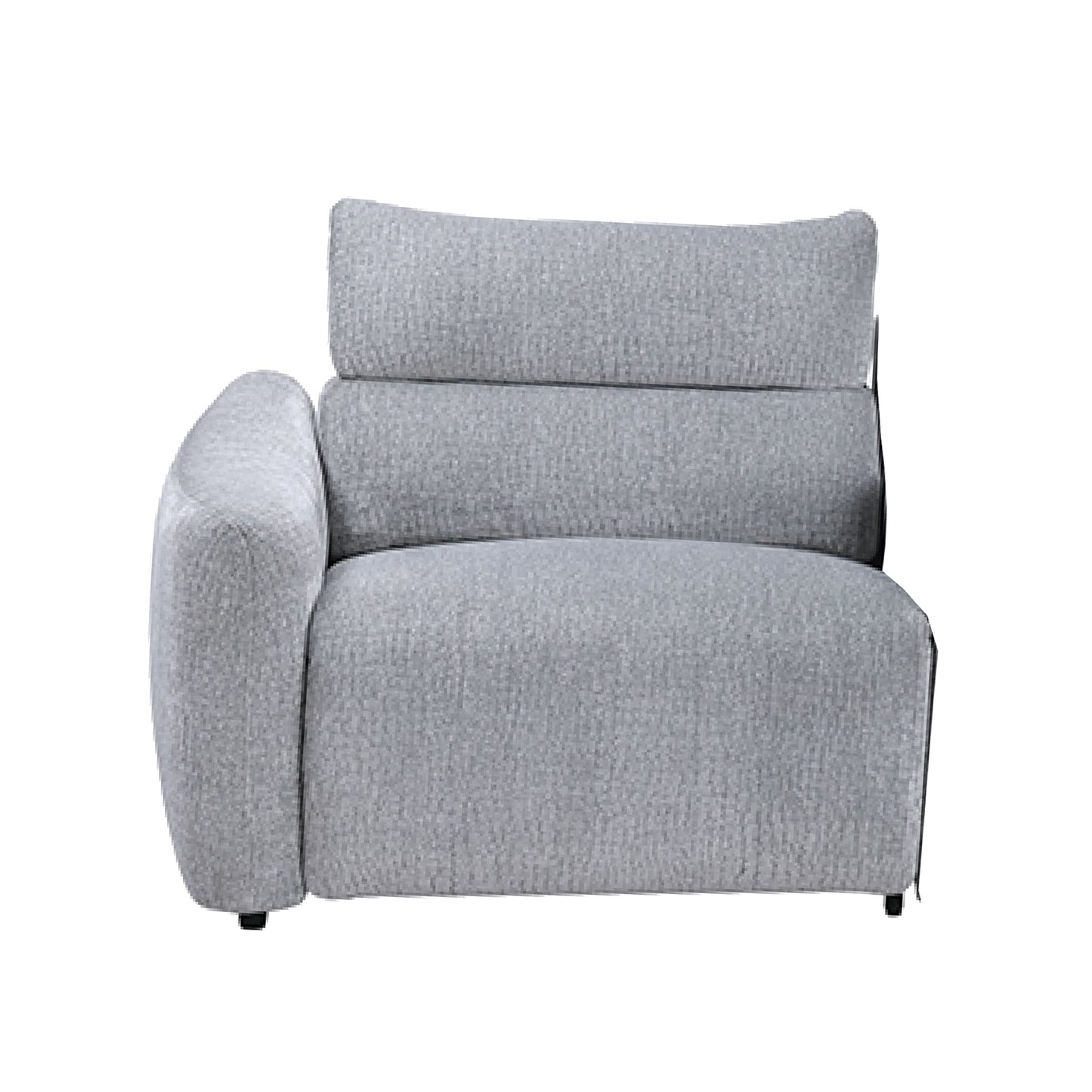 Falo Modular Power Motion Recliner Armless Chair, Light Gray Chenille