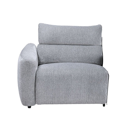 Falo Modular Power Motion Recliner Armless Chair, Light Gray Chenille