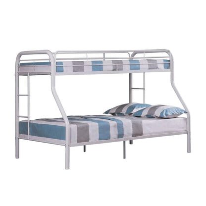 Fegy over Full Bunk Bed with Ladder and Rails, Metal Frame