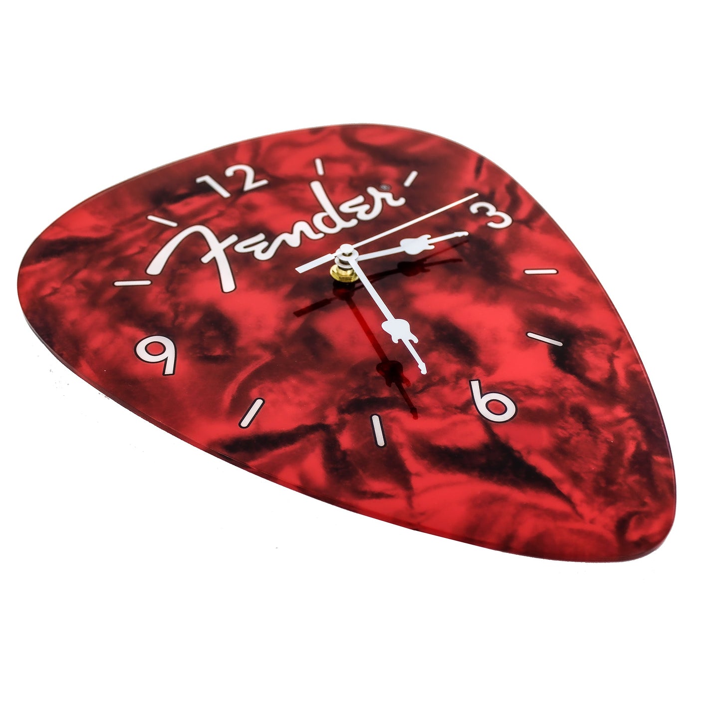 Fender Guitar Pick Wall Clock, Red