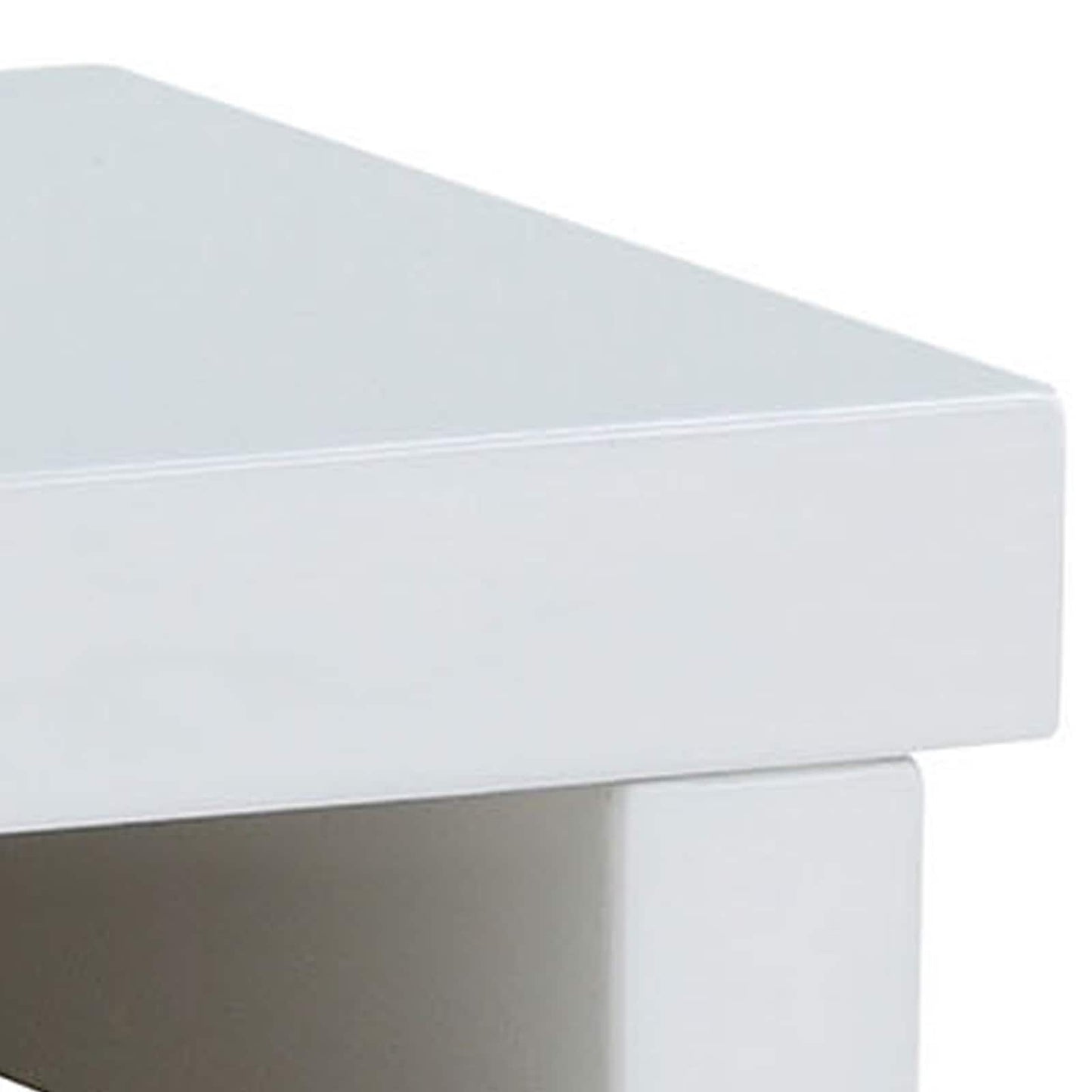 Finely Designed Contemporary Solid Wood Night Stand, Glossy White