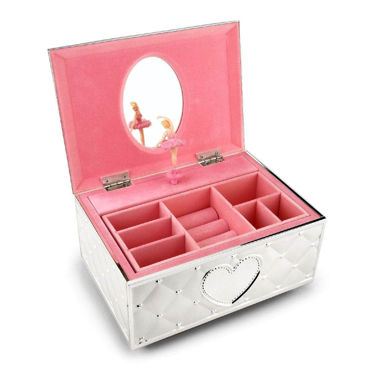 Pink Metal Ballerina Musical Jewelry Box