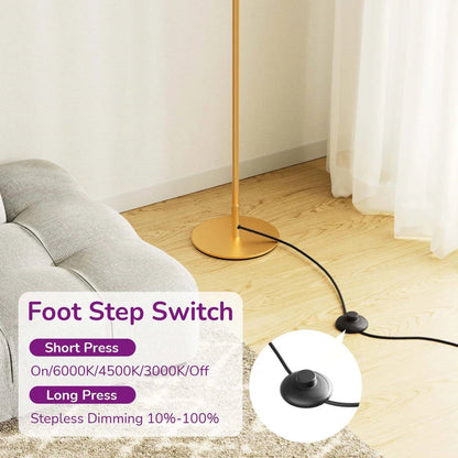 Gold Modern 57-inch Slim Bar-Shaped Dimmable LED Corner Floor Lamp
