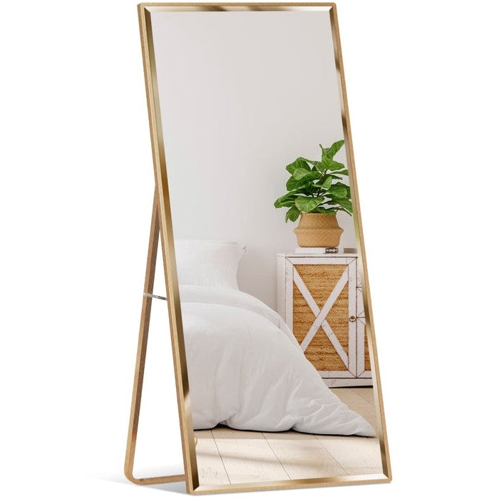 Gold Large Full Length Leaning Wall or Hanging Mirror — Chic Home-Decor