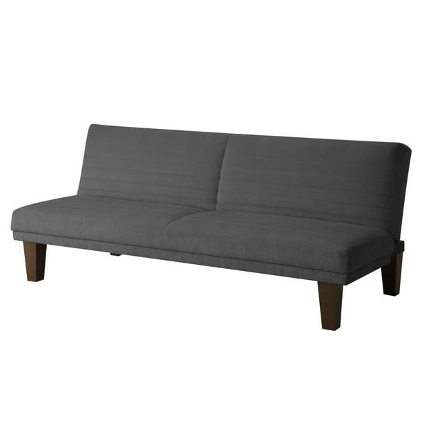 Grey Modern Upholstered Microfiber Adjustable Futon Sleeper Sofa — Chic Home-Decor