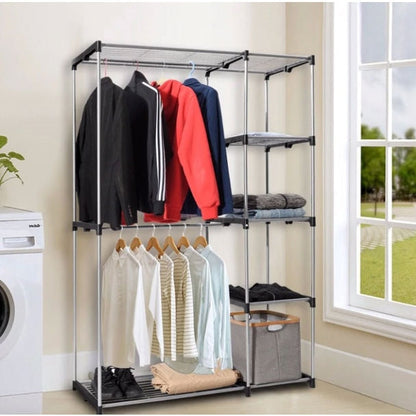 Portable 68-inch Clothes Hanger Bedroom Closet Organizer Shelving Unit