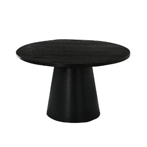 Kily Coffee Table, Cone Pedestal Base, 29 Inch Round Top in Black