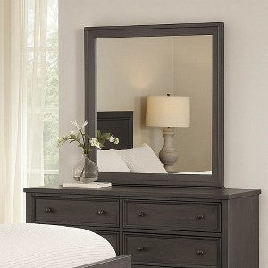 Dresser Mirror, Charcoal Gray Poplar Wood Frame, Square 40 Inch
