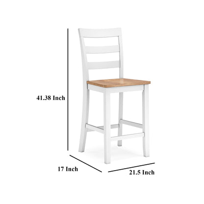 White Brown Solid Mango Wood Counter Chair