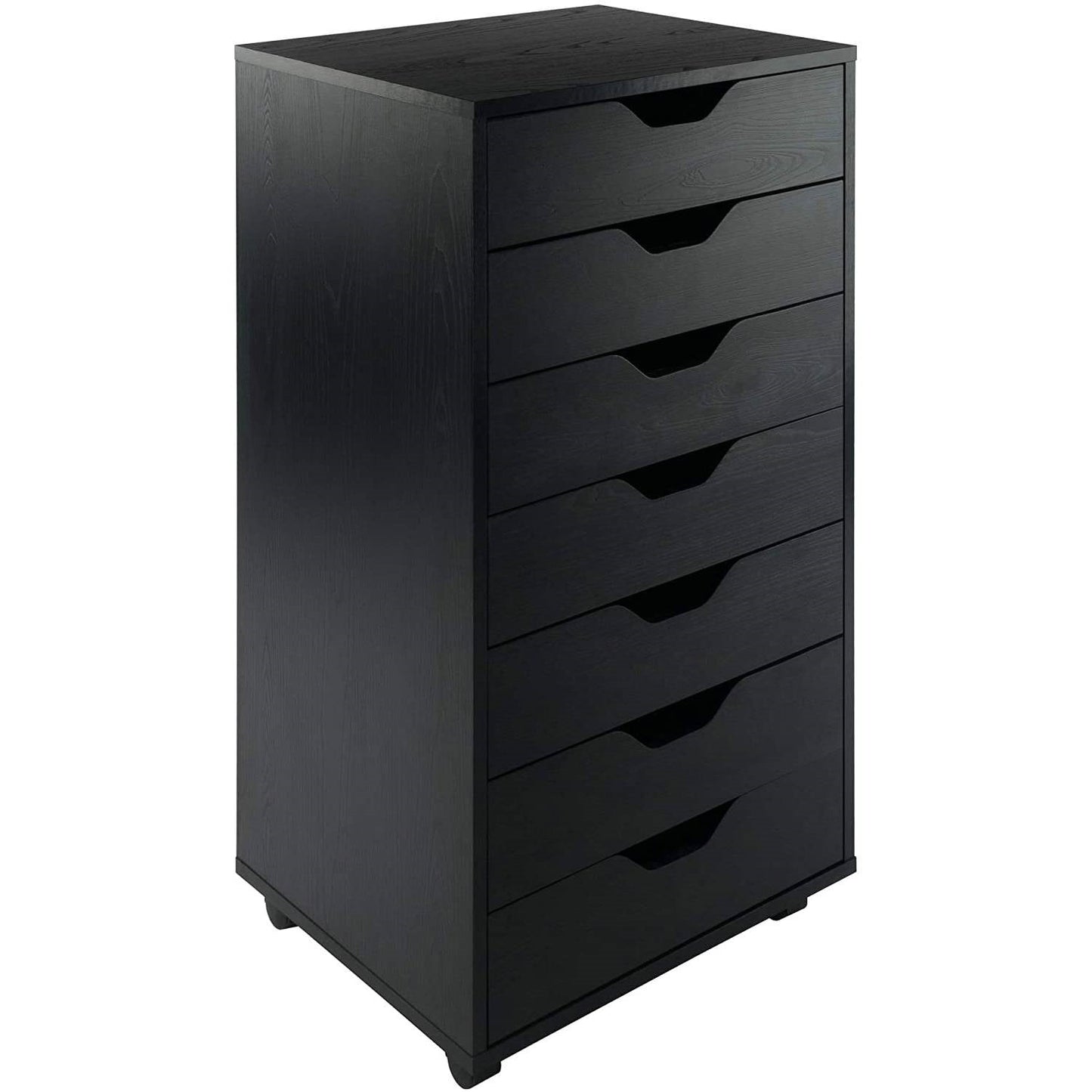 Modern Scandinavian Style 7-Drawer Storage Cabinet Chest in Black Finish — Chic Home-Decor