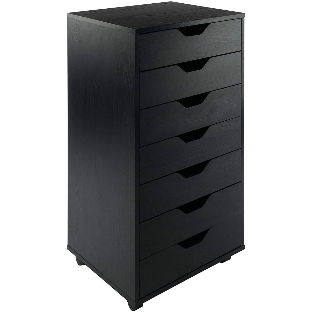 Modern Scandinavian Style 7-Drawer Storage Cabinet Chest Finish – Black
