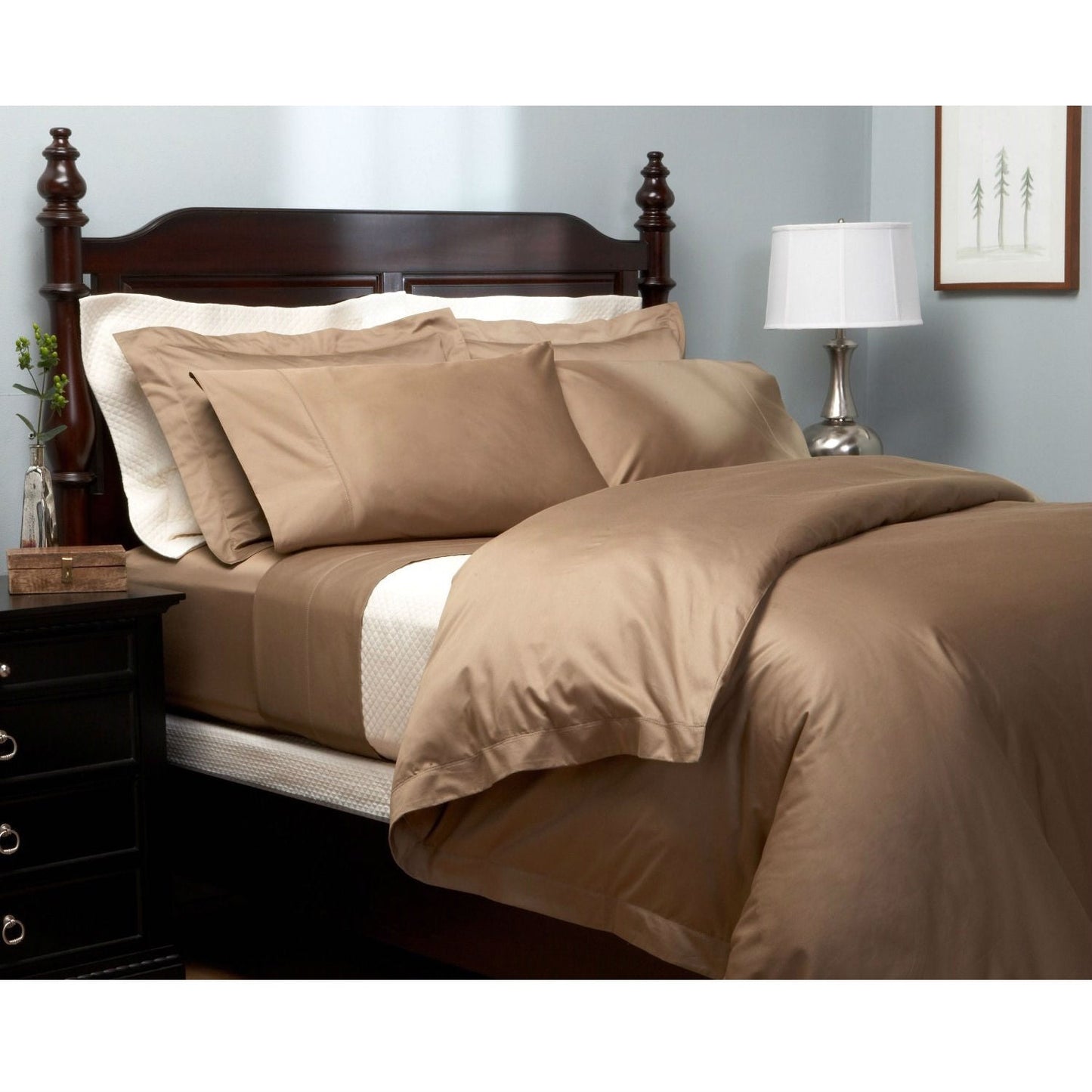 CAL King 400-TC Egyptian Cotton Sheet Set in Chestnut Brown