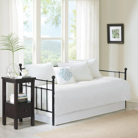 6-Piece Farmhouse Country Cottage Quilted White Reversible Daybed Cover Set — Chic Home-Decor