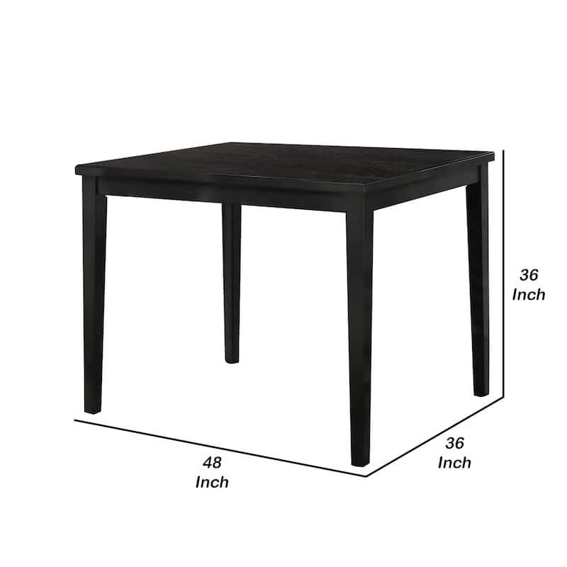 Heni Counter Height Table, 48 Inch Rectangular Top, Dark Walnut Brown