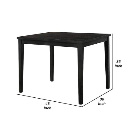 Heni Counter Height Table, 48 Inch Rectangular Top, Dark Walnut Brown