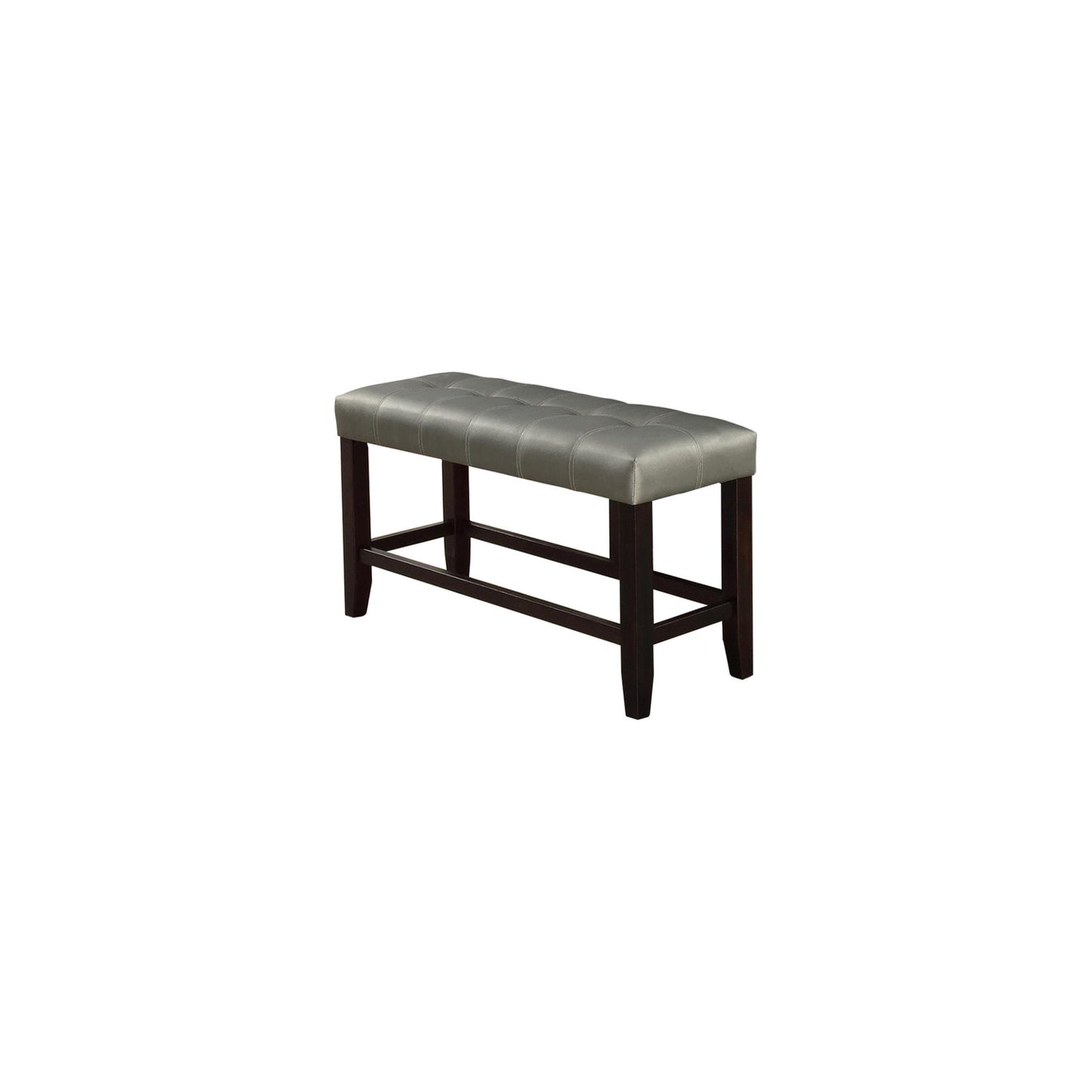 Tufted High Bench With Tapered Legs Silver and Brown