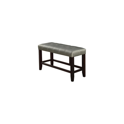 Tufted High Bench With Tapered Legs Silver and Brown
