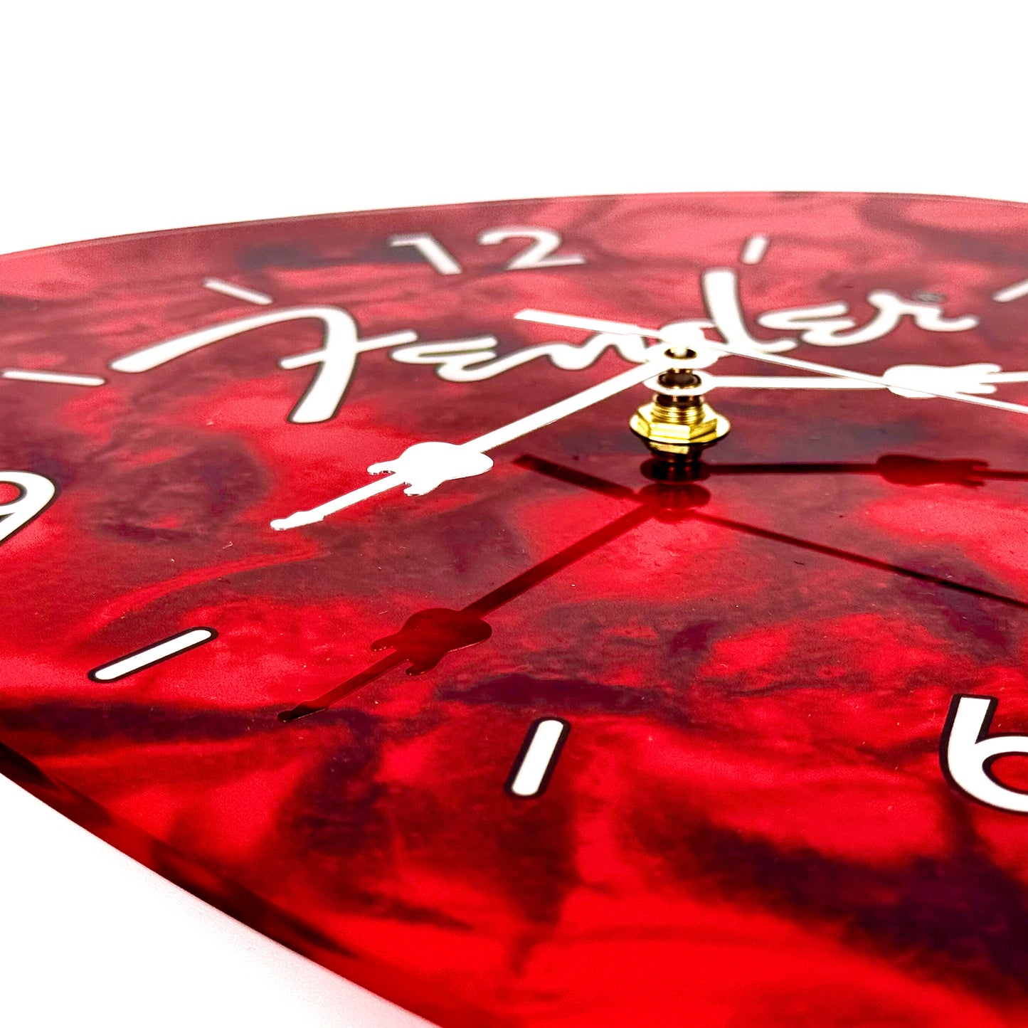 Fender Guitar Pick Wall Clock, Red