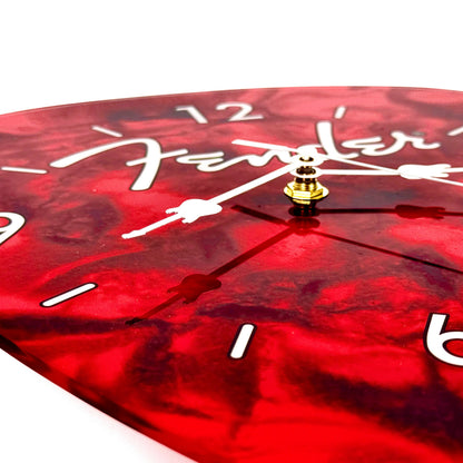 Fender Guitar Pick Wall Clock, Red
