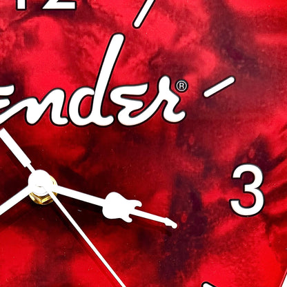 Fender Guitar Pick Wall Clock, Red