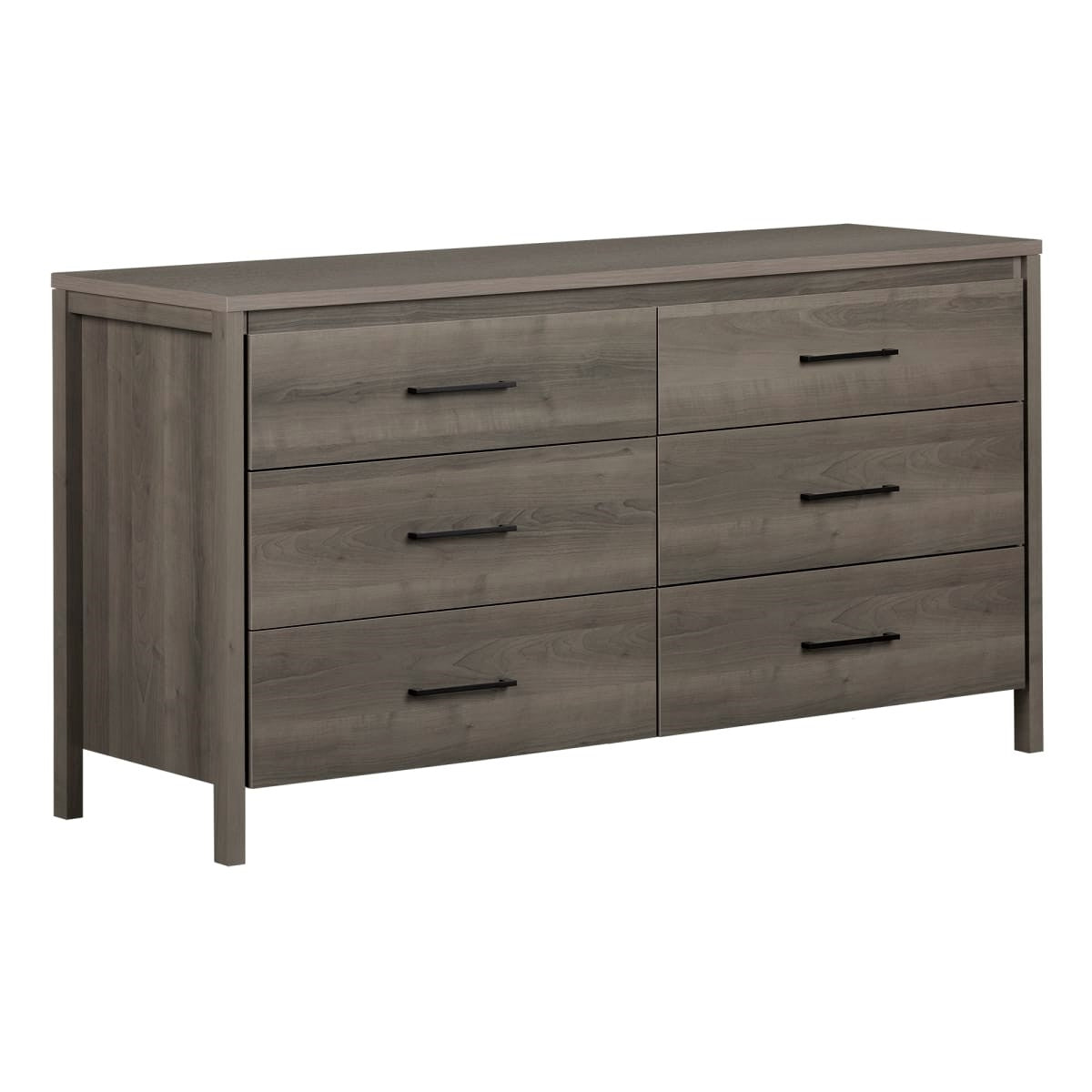 Modern Grey 6 Drawer Double Dresser — Chic Home-Decor