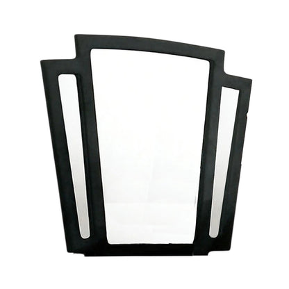 Ino Dresser Mirror, 44 Inch Black Fabric Upholstered 3 Panel Frame
