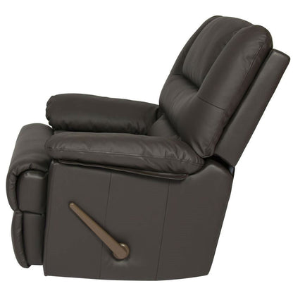 Sturdy Brown Padded Faux Leather Rocking Recliner Chair