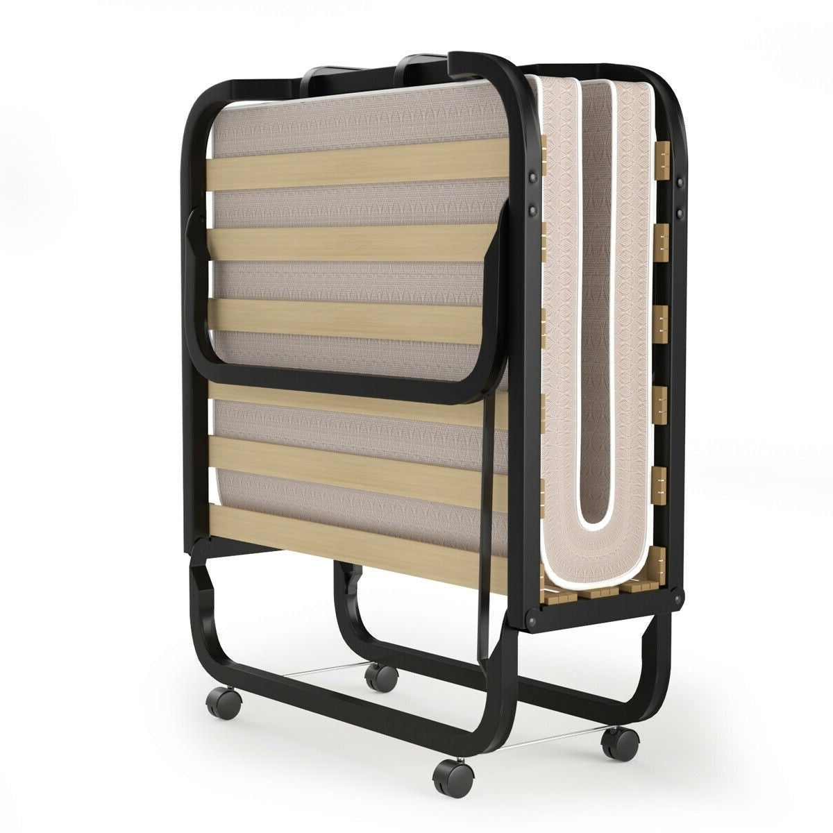 Rollaway Bed with Casters Wheels and Folding Memory Foam Mattress — Chic Home-Decor