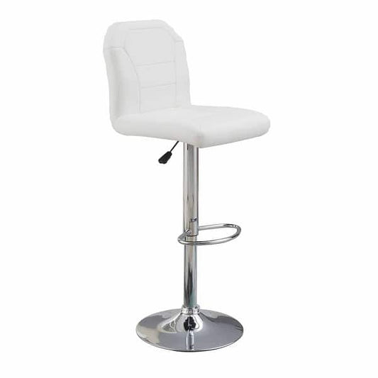 25-29 Inch Swivel Barstool, Set of 2, Cushioned Seat, Red Faux Leather