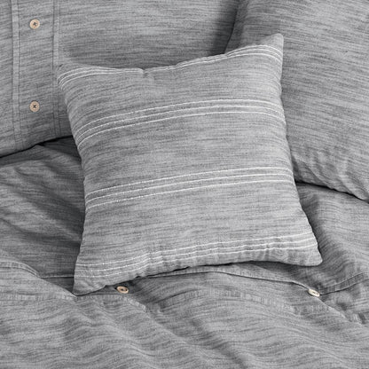 King / California King size 5-Piece Grey Cotton Farmhouse Comforter Set