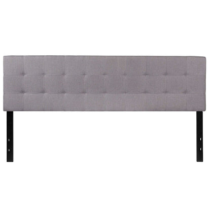 King size Modern Light Grey Fabric Upholstered Panel Headboard