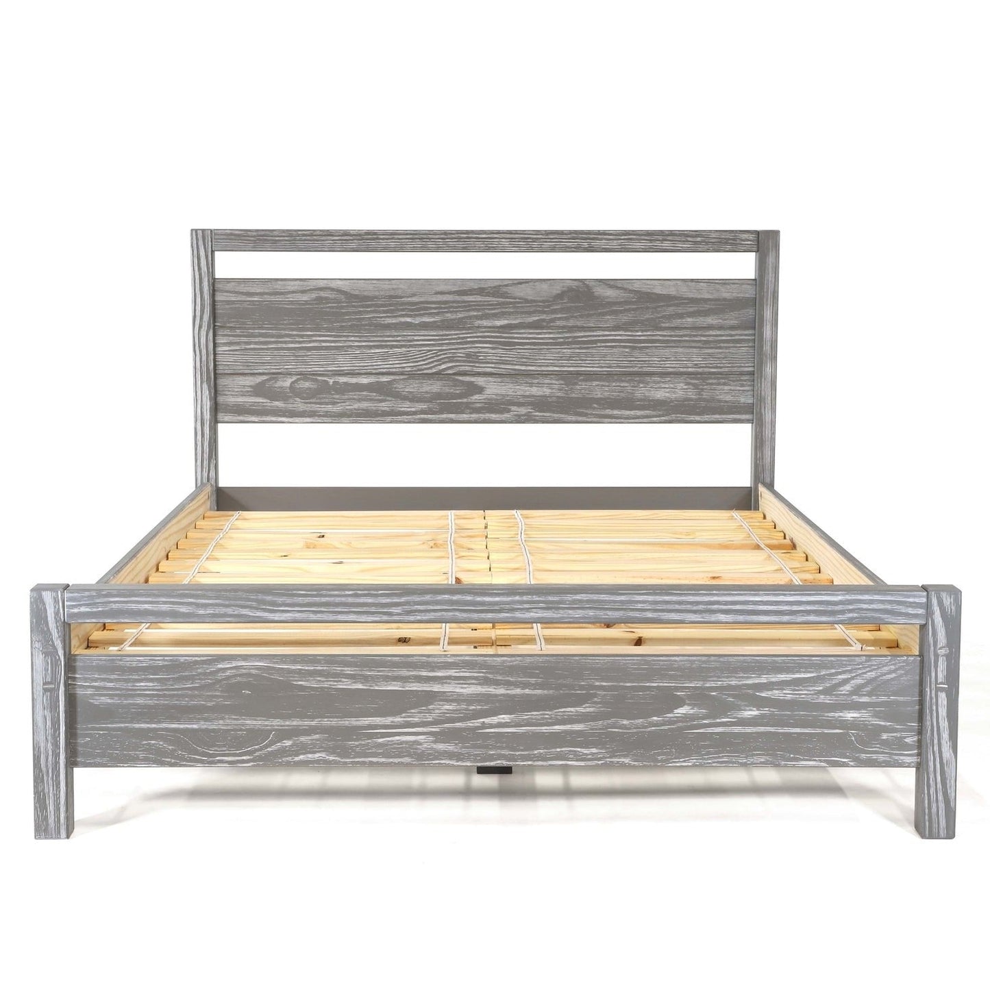 King Size FarmHouse Traditional Rustic Gray Platform Bed