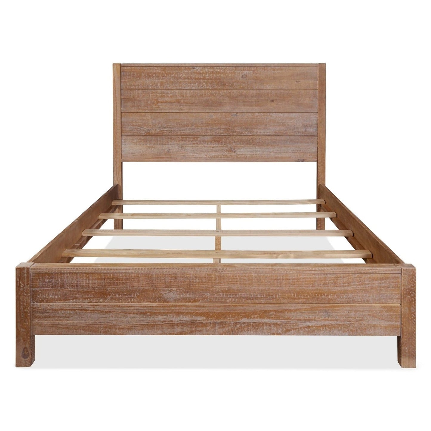 FarmHome Rustic Solid Pine Platform Bed in King Size — Chic Home-Decor