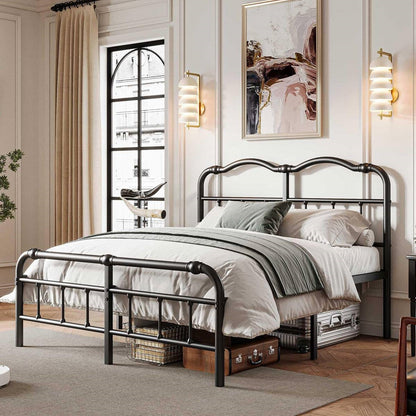 King Size Industrial Vintage Heavy Duty Steel Slat Bed Frame