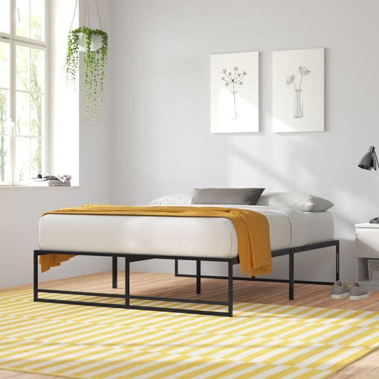 King Size Black Metal Platform Bed Frame with Under-Bed Storage Space — Chic Home-Decor