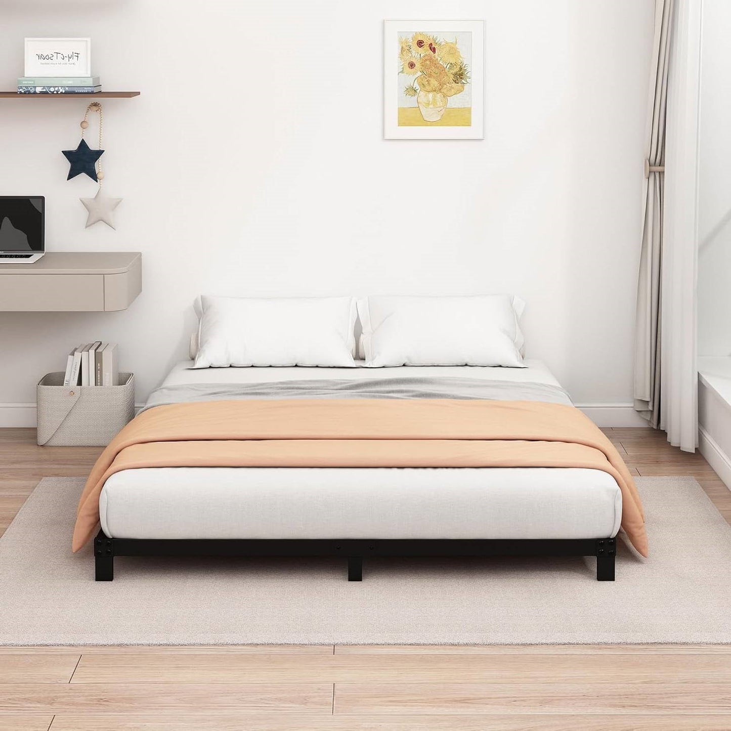 King size 5-inch Heavy Duty Metal Bed Frame with 3,000 lb. Weight Capacity