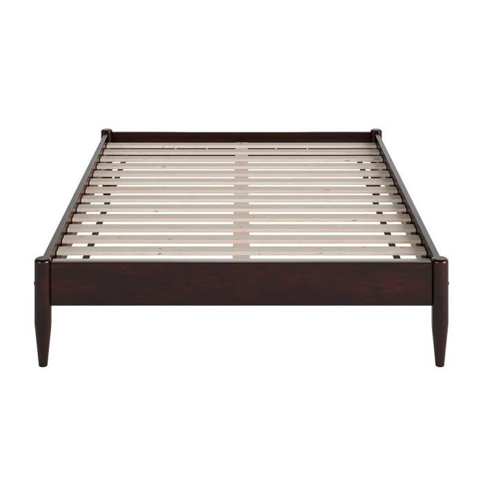 King Size Solid Hardwood Victorian Style Espresso Platform Bed