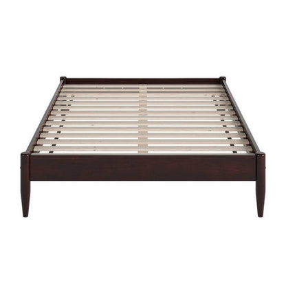 King Size Solid Hardwood Victorian Style Espresso Platform Bed