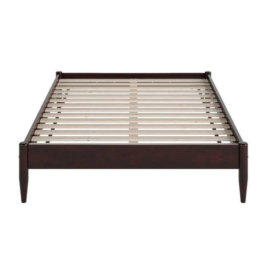 King Size Solid Hardwood Victorian Style Espresso Platform Bed