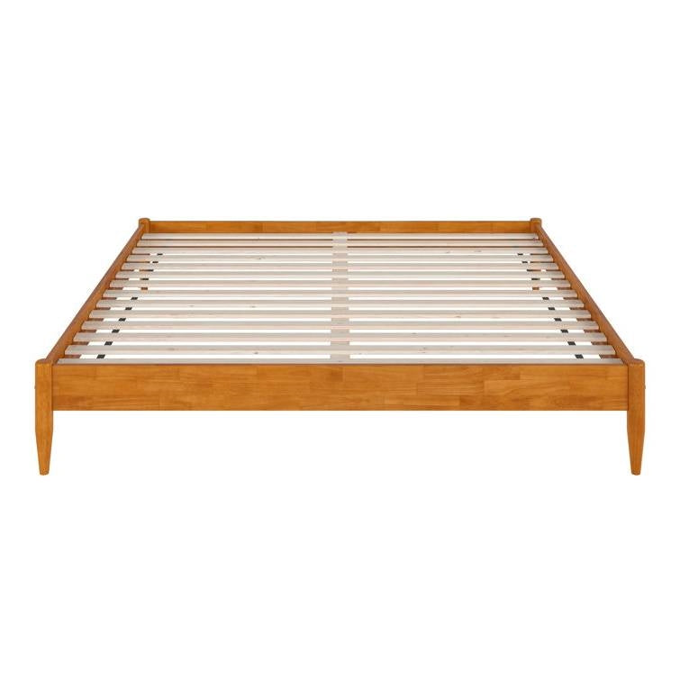 King size Solid Hardwood Platform Bed Frame in Natural Wood Finish