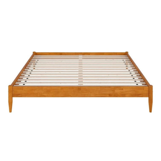 King size Solid Hardwood Platform Bed Frame in Natural Wood Finish