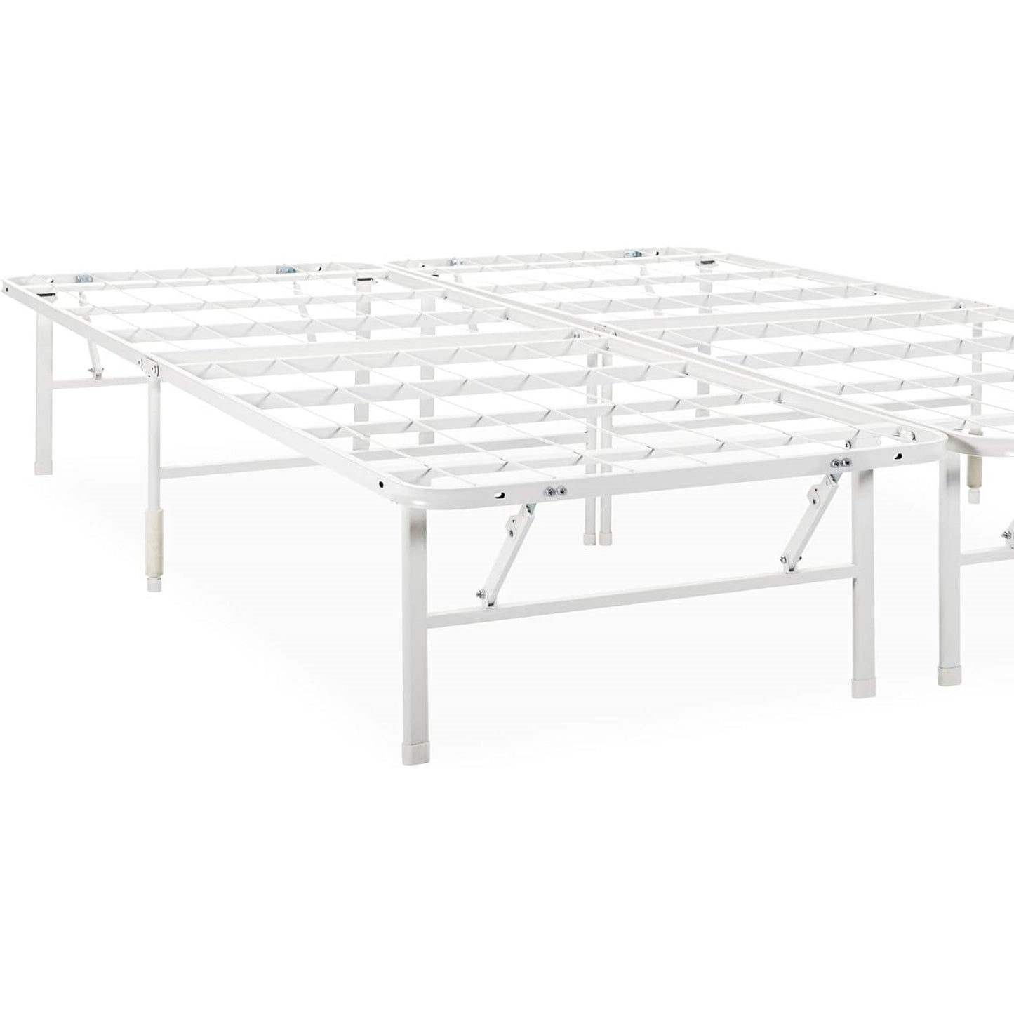 King Size White Metal Heavy Duty Platform Bed Frame