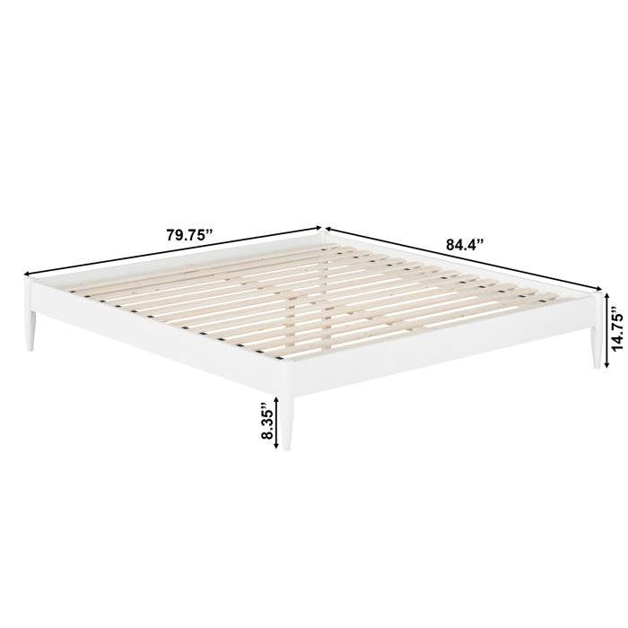 King Size Solid Hardwood Victorian Style White Platform Bed