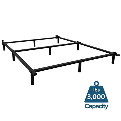 9-Leg Metal Bed Frame with Headboard Brackets 3,000 lbs. Max Weight Limit – King