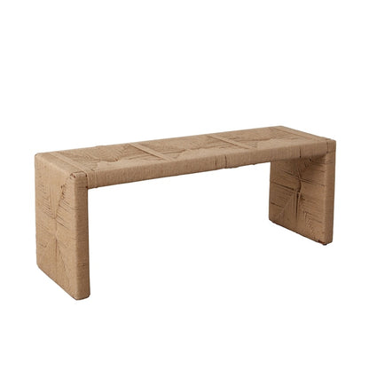 Koe Accent Bench, 49 Inch Wide Handwoven Natural Jute Woven Frame