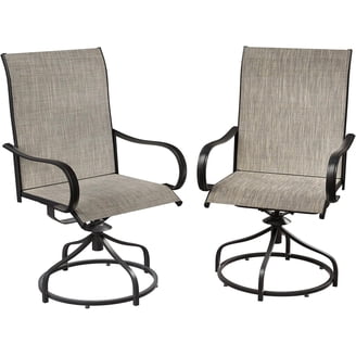 Outdoor Patio Chair Set of 2, Curved Back, Weather Resistant Black Finish