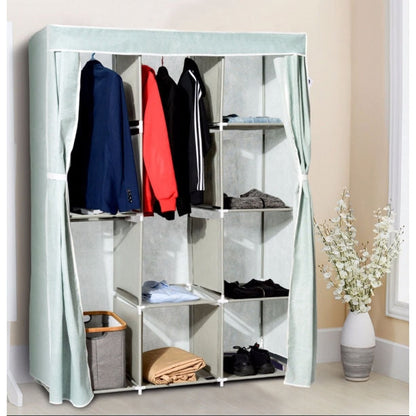 Light Blue 68-inch Portable Wardrobe Closet Clothes Storage Unit